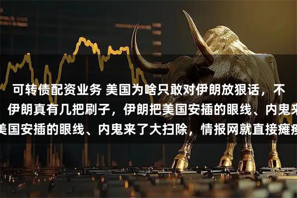 可转债配资业务 美国为啥只敢对伊朗放狠话，不敢真动手？答案很简单，伊朗真有几把刷子，伊朗把美国安插的眼线、内鬼来了大扫除，情报网就直接瘫痪了